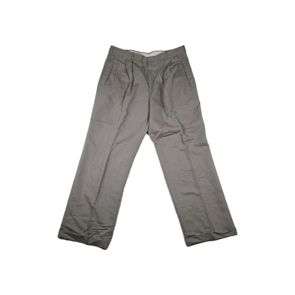 Men's Pleated Cuffed‎ Dress Pants Size 36x29 Beige Taupe USA Made